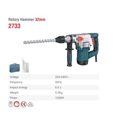 ელექტრო პერფორატორი Ronix-2733 32mm, 6J, 1500w SDS-PLUS ელექტრო პერფორატორი Ronix-2733 32mm, 6J, 1500w SDS-PLUS